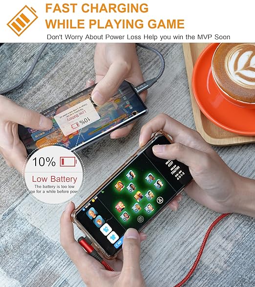 sweguard USB Type C Charger Cable Right Angle [2-Pack,6.6FT] 3.1A Nylon Braided Cord for iPhone 17 16 15 Pro Max Plus iPhone Air Samsung Galaxy S25 S24 S23 S22 S21 S20 Note 20 A15 Flip Pixel LG Moto