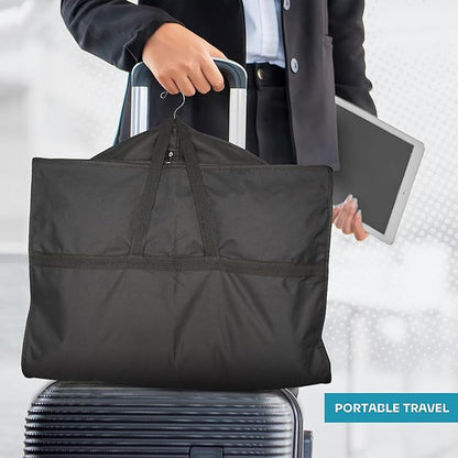 3 packs Garment Bags for Travel and Closet Storage with Zipper Pocket, Heavy Duty Waterproof Hanging Suit Bag with Handles for Suits, Coats, Jackets, Shirts