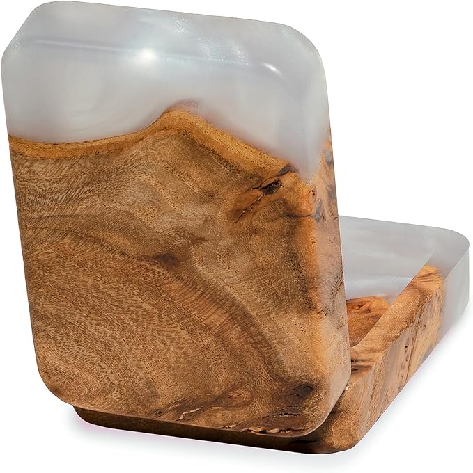 RWA Slim Engagement Ring Box for Proposal – Unique Wedding Ring Holder & Jewelry Display Case – Travel Jewelry Organizer, Ring Bearer Box, Proposal Gift, Wedding Ring Box for Ceremony, FLIP white elm