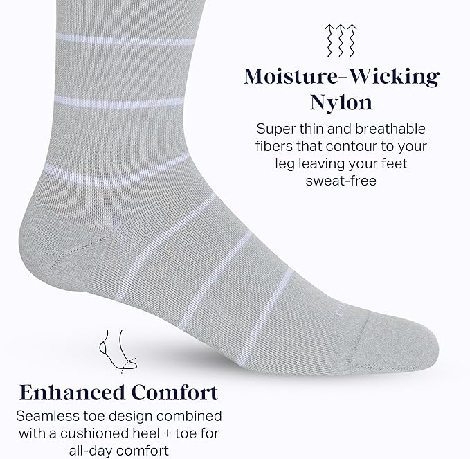 Comrad Recycled Cotton Knee High Socks - 15-20mmHg Graduated Compression Socks - Soft & Breathable Support Socks, Unisex