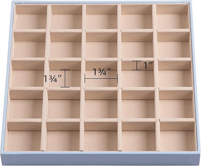 Frebeauty Earring Organizer Classic Jewelry Box 50 Slots Double Layer Jewelry Storage Case with 6 Necklace Hook and Bracelet Pocket(Sky Blue)