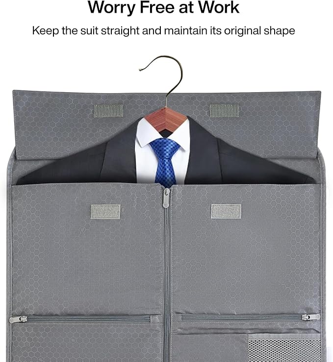 MILADA Convertible 2-in-1 Garment Duffel Weekender Bag Carry On Garment Bags for Travel Hanging Clothes Suit Bag Foldable Personal Item Business Overnight Bag with Shoe Compartment, Dark Grey