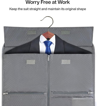 MILADA Convertible 2-in-1 Garment Duffel Weekender Bag Carry On Garment Bags for Travel Hanging Clothes Suit Bag Foldable Personal Item Business Overnight Bag with Shoe Compartment, Dark Grey