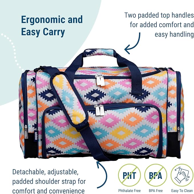 Wildkin Kids Weekender Duffel Bag – Carry-On Size for School, Travel, & Sleepovers