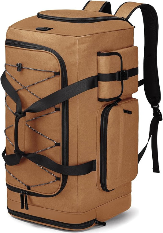 Lyweem Large Duffle Bag Backpack for Travel, 70L Heavy Duty Gym Duffel Bag with Shoes Compartment for Men & Women, Weekender Overnight Sports Backpack for Traveling