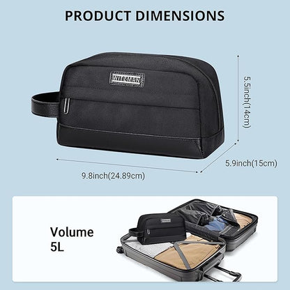 WITZMAN Toiletry Bag for Men Women Lightweight Hanging Travel Bathroom Bag Water-resistant Dopp Kit Shaving Bag Cosmetic bag （B692 Black）