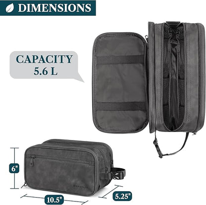 PAVILIA Toiletry Bag for Men, Travel Pouch Essentials Shaving Dopp Kit, Travel Bag Toiletries Organizer Case, Cosmetic Make Up Accessory, Water Resistant