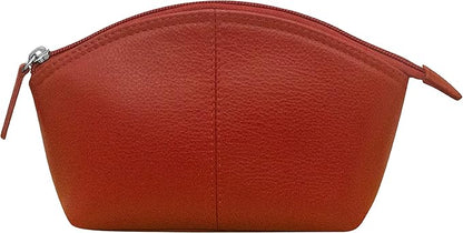 ili New York Genuine Leather Cosmetic Pouch – RFID Blocking, Leather Makeup Bag for Purse with Top Zip Closure & Interior Zip Pocket, Perfect as a Compact and Stylish Travel Cosmetic Bag