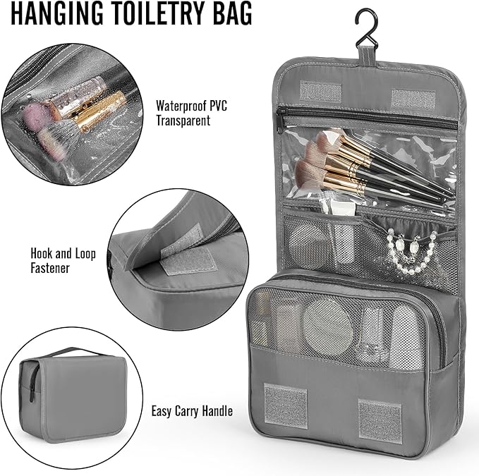 Veken 10 Set Packing Cubes for Travel Essential, Suitcase Organizer Bags in 4 Sizes, Carry-On Luggage Accessories with Large Laundry & Hanging Toiletry Bag, Must-Have for Airplane, Road Trip & Camping