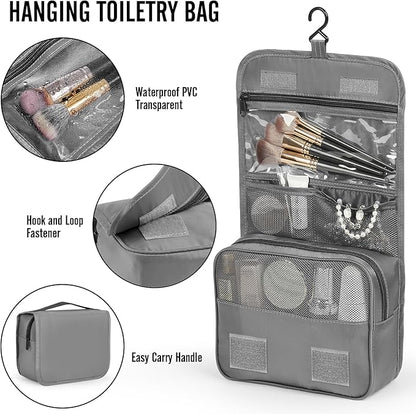 Veken 10 Set Packing Cubes for Travel Essential, Suitcase Organizer Bags in 4 Sizes, Carry-On Luggage Accessories with Large Laundry & Hanging Toiletry Bag, Must-Have for Airplane, Road Trip & Camping