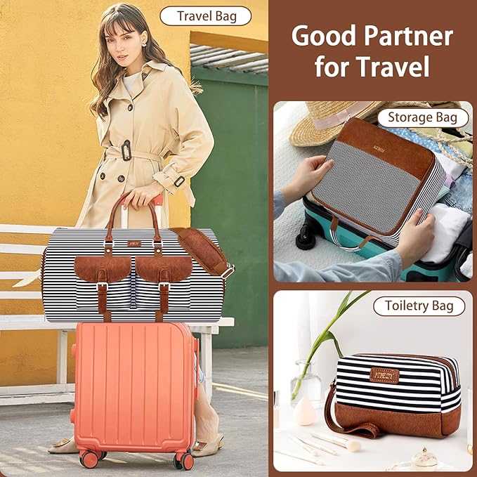 Garment Duffle Bag for Travel - Convertible Carry on Garment Duffel Travel Bag for Women Men Large Weekender Bag with Shoes Pouch 2 in 1 Hanging Suit Travel Duffel Bag 3pcs Set