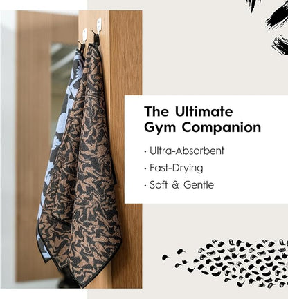 GEOMETRY Double-Sided Gym Towel for Working Out - Compact & Quick Dry, Super Absorbent Microfiber Sweat Towel - Premium Microfiber for Gym - Zig, 16" x 30", 1 Piece