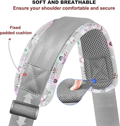 ZINZ 74" Shoulder Strap with Fixed Pad and Dual Balanced Buckles，Butterfly
