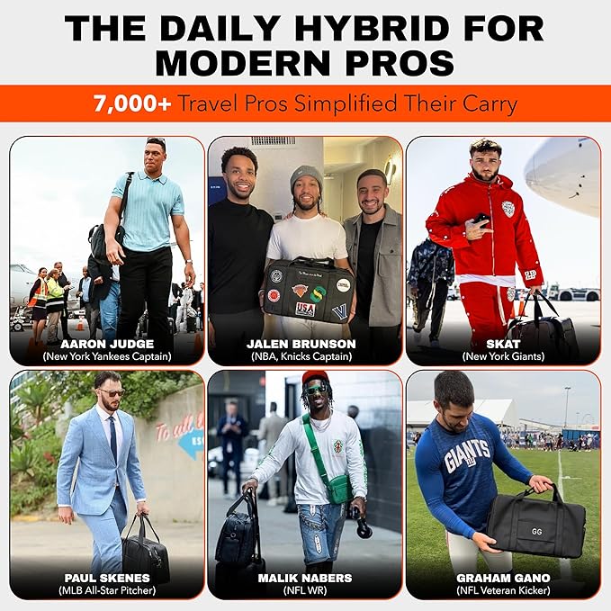 The FTL Pro Mens Travel Bag - 30L Premium Work to Gym Weekender Duffel with Garment Bag, Shoe Space & 18" Laptop Sleeve - Organized Athletic Business Carry On Hybrid, Fits Under Airplane Seat - Black