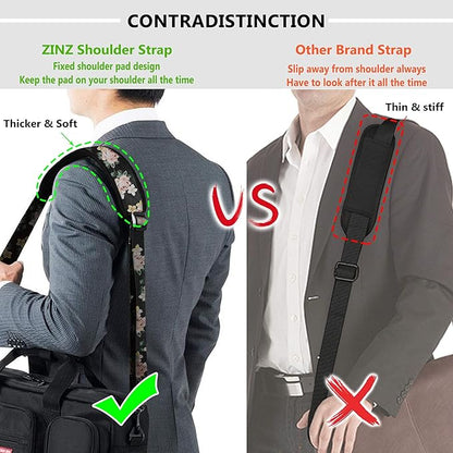 Shoulder Strap, ZINZ 57" Padded Adjustable Shoulder Bag Straps Replacement for Bags with D-Ring (LR02O01)