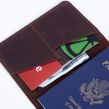 INCARNE US Leather Passport Holder for Travel - Passport Case - Passport Wallet for Men - Passport Cover for Women Sleeve Protector - Travel Essentials Vacation Luggage Travel Gifts - Vintage Brown