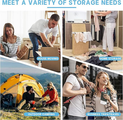 15 Pack Travel Vacuum Bags with Electric Pump，3 Different Sizes of Space Saver Bags,Vacuum Storage Bags Suitable for Clothing, Travel Luggage, Blankets, and Down comforters