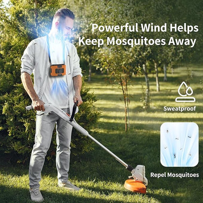 Socool 10000mAh Portable Waist Fan Clip on Wearable Belt Personal Fans Rechargeable Battery Operated, 20H Cooling with 10 Speeds & Dual Motors,Neck Hanging Hands-Free for Outdoor Travel Power Bank