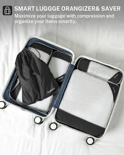 Compression Packing Cubes, Gonex Extensible Storage Mesh Bags Organizers