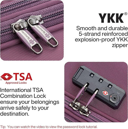 Hanke 28 Inch Luggage with Spinner Wheels Expandable Large Suitcase with Wheels Softside Check in Luggage Rolling Suitcase with Lock Lightweight Travel Luggage for Men and Women.(Purple)