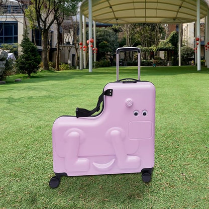 24"Kids Luggage Portable Kids Suitcase Children's Ride On Trolley Rolling Luggage with Wheels Carry Trolley Luggage with Password Lock Funny Kids Suitcases for Boys Girls Small Suitcase ABS+PC