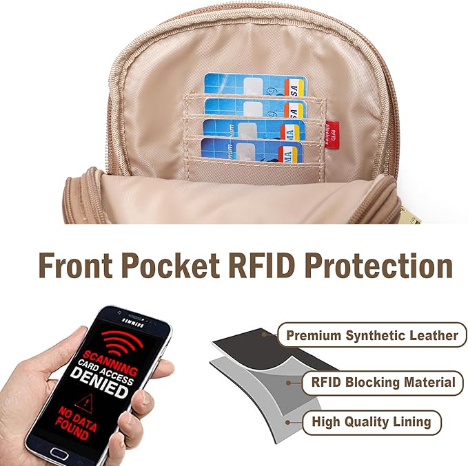 INICAT Sling Bag for Women Touchscreen Small Crossbody Cell Phone Purse Fanny Pack