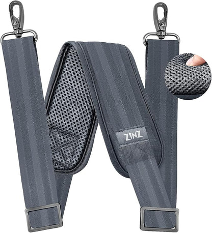 ZINZ 79 inch Shoulder Strap, Extra-thick Fixed Cushion Pad and Dual Clasps Universal Replacement Strap with Metal Swivel Hooks for Laptop Bags, Luggage Bags, Camera, Crossbody (200cm,Dark Gray)