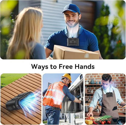 AMACOOL 14500mAh Portable Waist Fan, Strong Wind Power for Full Body Cooling Shirt Fan, 5 Speed Wearable Belt Clip on Fans, Battery Operated Personal Neck Fans for Outdoor Work Camping Travel