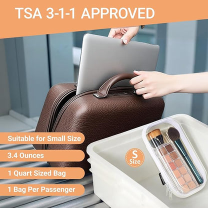 6 Pack Clear Hard Shell Zipper Case (4 Small & 2 Medium), Hard Plastic Organizer Pouches for Travel, Small Items, Makeup, Electronics & Art Supplies - Crush-Resistant & Waterproof Storage