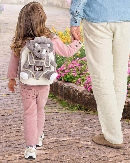 Naturally KIDS Small Dinosaur Backpack - Triceratops Dinosaur Toys for Kids 3-5 - Toddler Backpack for Boys & Girls - Grey Plush Stuffed Animal