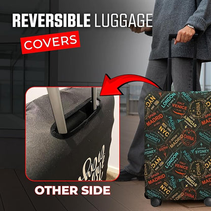 Reversible Travel Luggage Cover - Washable, Anti-Scratch Suitcase Cover | TSA Approved Luggage Cover Protector