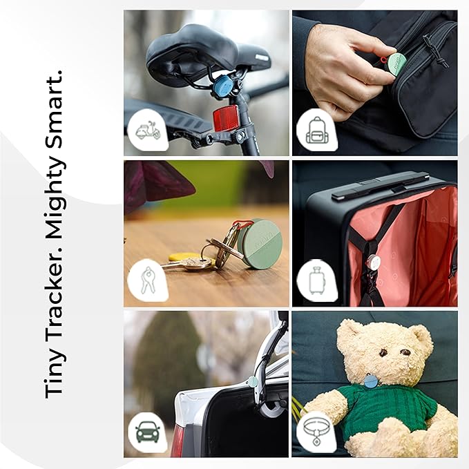 Roam Smart Tracker | Eco-Friendly Travel Tracker with Built-in Elastic Strap | QR Lost & Found, Global Find My Network | Replaceable Battery | No Extra App or Subscription Needed | 2-Pack, Grey