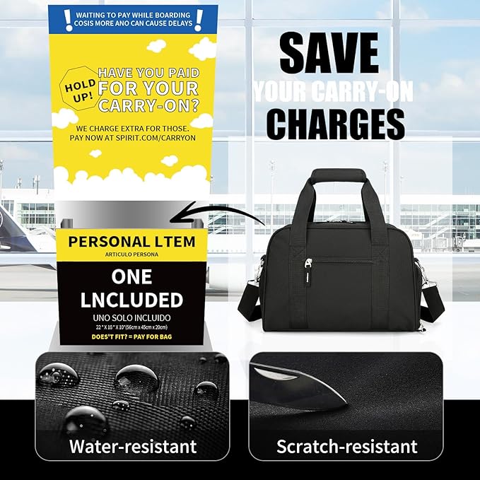 SeaRock 14 inch Small Gym Bag for Women & Men - Mini Duffle Bag Weekender & Overnight with Shoe Compartment Travel, Sports, Workout, Black