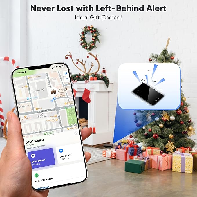 Wallet-Tracker-Card for Apple Find My (iOS Only), MFi Certified Bluetooth-Wallet-Tracking-Finder, Slim-Credit-Card-Tracker for Purse, Luggage & Travel Items with 2-Year Battery, IPX6 1 PCS