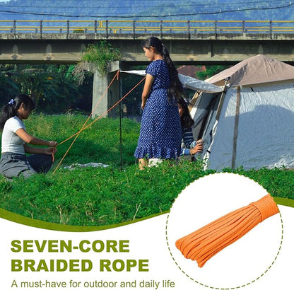 uxcell 4mm Nylon Rope, 10ft Portable Clothesline for Luggage and Backpack Tie Downs, Hanging Clothes, Swings, Camping and Mountaineering Tie Downs, Orange