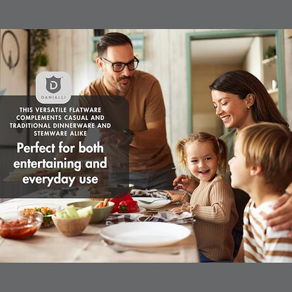 Silverware Set for 4 – 18/10 Stainless Steel Flatware, Mirror Finish, Dishwasher Safe, Heavy-Duty, Rust Resistant, Elegant Cutlery (20-Piece Set, Fidenza)