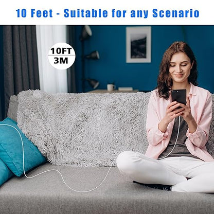 USB C Charger for iPhone 16 Fast Charging,2 Pack 20W Type C Apple Wall Charger Block with 2Pack 10 Foot Extra Long 60W USB C to C Cable Cord for iPhone 16/16Pro/15,iPad Pro 12.9/11,Air 5/4, Mini