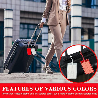 100 Pack Luggage Tags for Suitcases, Airplane Travel Essentials for Flying, International Travel Must Haves, and Luggage Accessories by Sodsay