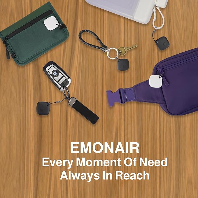 Air Tracker Tags-4 Pack, Bluetooth Tracker Works with Apple Find My APP (iOS Only, Not for Android), Keys Finder, Item Locator for Keys, Luggage, Backpack, Bags, Wallet, Replaceable Battery