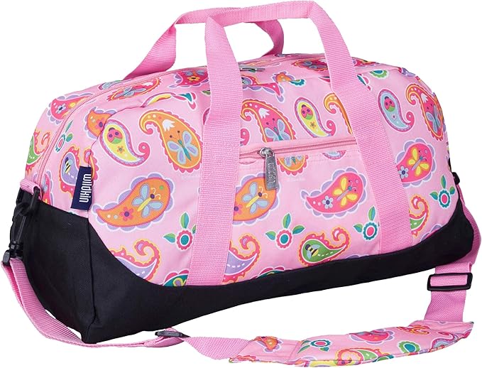 Wildkin Kids Overnighter Duffel Bag – Carry-On Size, Ideal for School & Sleepovers – Paisley