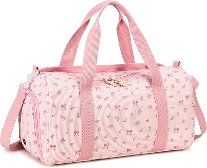 BLUBOON Duffle Bag Girls Kids Cute Gym Bag with Shoes Compartment & Wet Separation Waterproof Sports Overnight Travel Bag