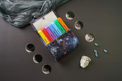 Pill Organizer,LIZIMANDU Weekly Travel Pill Case Box Medication Reminder Daily AM PM, Day Night 7 Compartments,for 4 Times A Day, 7 Days a Week-Includes Leather PU Carrying Case(Star Night)