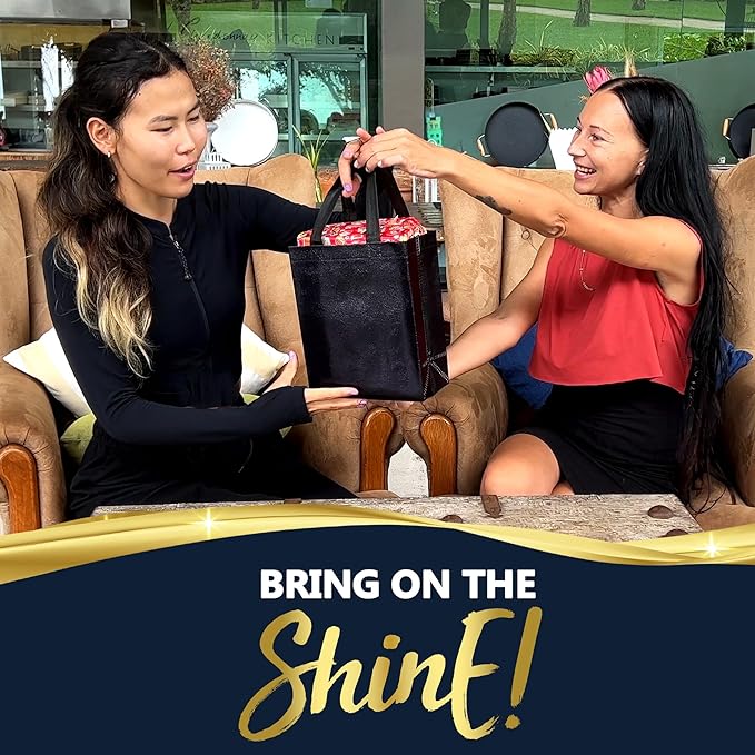 Nush Nush Shiny Black Gift Bags Bulk Medium Size, Set of 30 Reusable Black Gift Bags With Handles - Ideal Party Bag for Luxury Gifts, Halloween Party, Birthday, Return Gifts - 8Wx4Dx10H Size