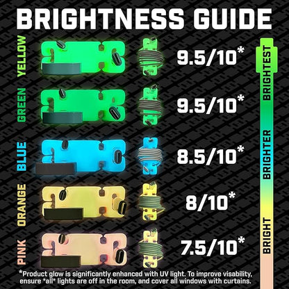 GlowBrick Stocking Stuffers for Adults Cord Management Weighted Cord Holder Cable Wrap Phone Stand - Glow-in-The-Dark Gadget Organizer for Nightstand. Gift for Men, Silicone. 2pk Glowing Pink