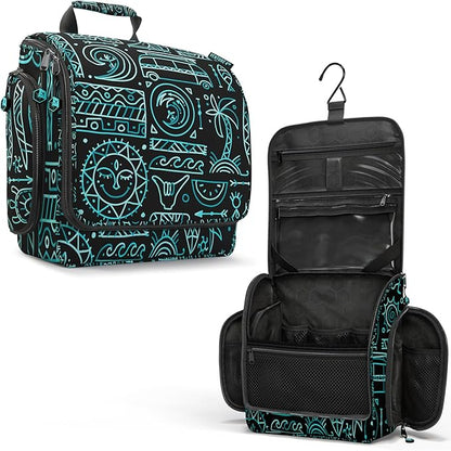 VENTURE 4TH Hanging Travel Toiletry Bag for Women & Men - Travel Organizer with Expandable Compartments & Removable Clear Pouch for Toiletries (Surfing Vibes)