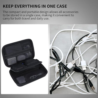 Electronic Organizer Travel Case for MacBook Power Adapter Chargers Cables Tech Organizer Hard Drive USB Flash Disk SD Card Cord Portable Electronics Accessories Bag - Small