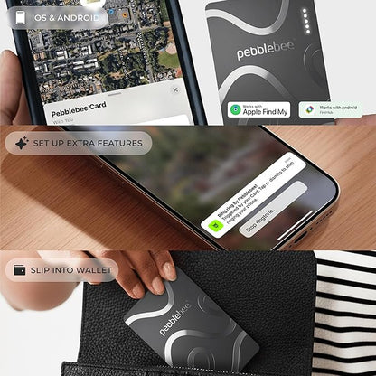 Pebblebee Card 5 | Rechargeable Bluetooth Wallet Tracker Card | Thin Eco-Friendly Alternative Tracking Card to Air Tag & Android Tracker | 18-Month Battery | Inbuilt Link Scan-to-Return & Phone Finder