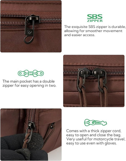 WATERFLY Fanny Pack Waist Packs: Large Crossbody Fanny Packs for Women Men with 5 Zipper Pockets Adjustable Strap Waist Bags Hip Pack for Traveling Cycling Running Hiking-Brown