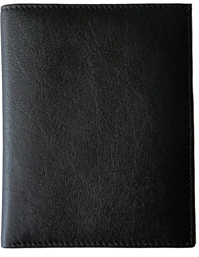 Black RFID Genuine Leather Passport Wallet