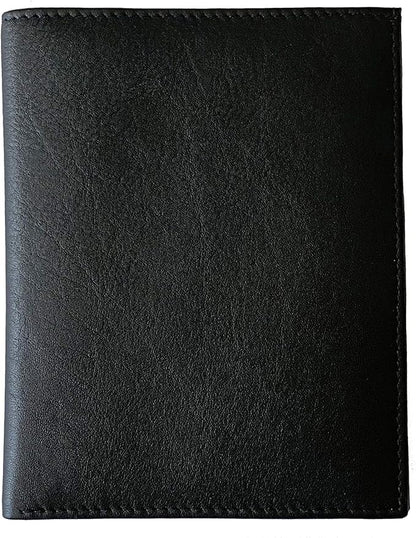 Black RFID Genuine Leather Passport Wallet